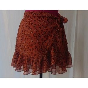 Urban Outfitters chiffon skirt with hearts.